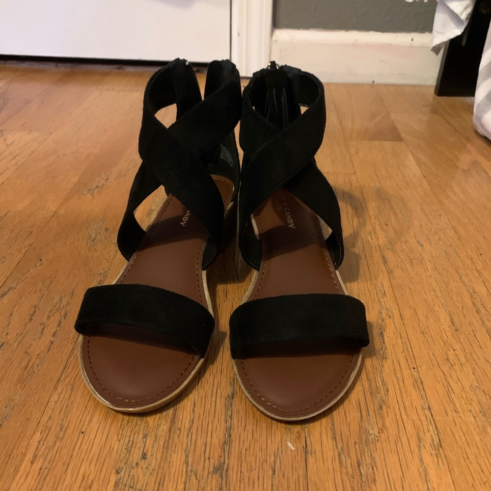 Black CrossOver Wedges